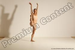 Underwear Gymnastic poses Woman White Moving poses Slim long brown Dynamic poses Academic